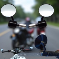 Universal CNC Motorcycle Handle Bar End Round Rear View Side Mirrors 7/8" For Honda Yamaha Cafe Race