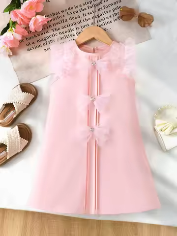 Summer 4-7 Years Old Cool Girls Sleeveless Casual Dress