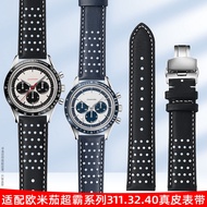 Suitable For OMEGA Genuine Leather Watch Strap Speedmaster Series 311.32. Speedmaster Moon Ck2998 Breathable Men's Bracelet