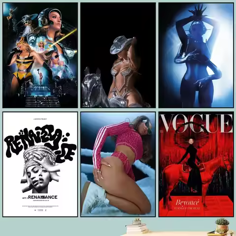 New Singer Beyonce Renaissance Poster DIY Vintage Movie Poster Wall Art Painting Study Stickers Canv