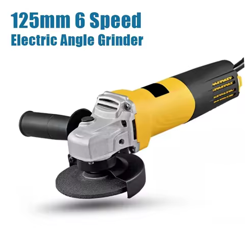 125mm Electric Angle Grinder 1050w 11000RPM 6-Variable Speed Power Tool Diy Grinding Machine for Gri