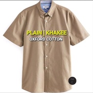 PLAIN (COSONG) SHORT SLEEVE PREMIUM QUALITY 100 OXFORD COTTON KEMEJA