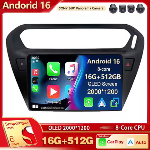Android 16 Qualcomm Car Radio Multimedia Player For Peugeot 301 2013 2014 2015 2016 Carplay Auto Car