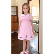 2026 Girls Dress Children Summer Short-Sleeved Cartoon Cute Skirt Middle Small Children European Ame