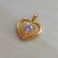S644 Titanium Love Solitaire Diamond CZ Pendant