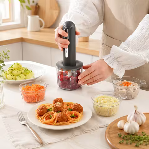 Rechargeable Mini Food Chopper, Multi-Purpose Handheld Food Processor for Meat, Vegetables, Garlic &