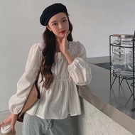 Chiffon Blouse plus size women blouse Korean style blause wanita waist chiffon shirt blouse women long sleeve blouse baju korean style baju blouse wanita