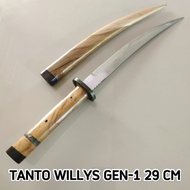 Tanto Jati Natural Willys Gen 1 Panjang 30 Cm