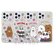 🇰🇷We Bare Bears Sweet Donuts Moving Glitter Case 熊熊三兄弟 熊熊遇見你  三裸熊 甜甜圈款式 帶防摔效能 流沙閃粉手機保護套（適用於 多款手機 型號 歡迎查詢 ）iPhone13 iPhone12 iPhone11 iPhoneX iPhoneXR iPhoneXS 同時 適用於 三星 Samsung Galaxy S10 Galaxy S20 Galaxy S21  Note 20 Ultra 韓國直送