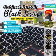 HOLS Black Series Cabinet Curtain Kitchen Skirting Dapur Vecro Langsir Kabinet Hitam Langsir Pendek Skirting Table Top