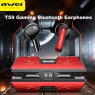 Awei T59 Bluetooth 5.3 Earphones Wireless Headphone Low Latency Gaming Headset Bluetooth Earbuds With Microphone