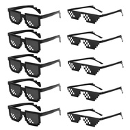 SUNOVELTIES 10 Pack Thug Life Party Sunglasses 8 Bit Pixelated Mosaic Gamer MLG Photo Props Glasses 