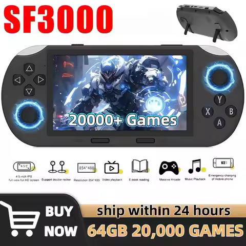 Sf3000 Retro Game Console 20000 Games Sf3000 Handheld-Gameplayer Sf3000 4.5 Inch Ips Screen Portable