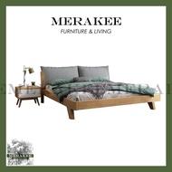 MERAKEE King/Queen Bed Frame Solid Wood Bedroom Furniture Bed Frame+Bedside Table Set FY010
