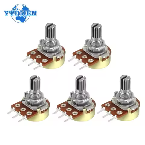 5PCS Linear Taper Potentiometer Kit WH148 B1K B2K B5K B10K B20K B50K B100K B250K B500K B1M 15mm Shaf