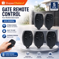 For ROSSI 433.92MHz gate remote control, 5PCS rolling code key fob transmitter for DZ3/DZ4/Nano/Turb