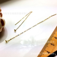 18K Gold Back Cover Ear Wire with Bottom Support Ear Wire Straight Hole Through Hole Bead Ear Wire A