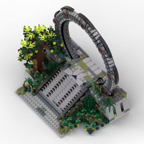 MOC- Time and Space Gate, Planet Travel, Interstellar Jump Gate, Small Building Block Assembly Toys,