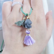 親翠 天然翡翠 冰烏雞美人魚尾暴牙兔項鍊 | 生肖兔 | 童趣兔兔