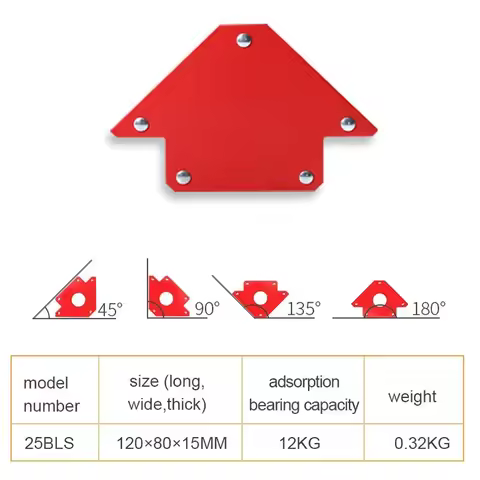 1 Pcs 25 25lbs Welding Magnetic Holder Strong Magnet Angle Arrow Soldering Locator Magnet Welding Sq
