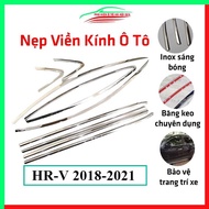 Honda HRV, HR-V 2018-2021 curved glass bezel set, shiny stainless steel, standard car form