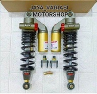 Shockbreaker Shock Click Samping Double Tabung Atas Yellow-Gold & Full Black 320mm 340mm Dan (360mm 