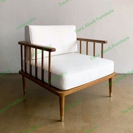 sofa santai single minimalis kayu jati , kursi sofa minimalis santai 