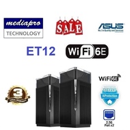 ASUS ZenWiFi Pro ET12 2-Pack AXE11000 Tri-Band WiFi 6E Extendable Router - New 6Ghz Band, Dual 2.5G LAN &amp; WAN , AiMesh