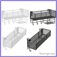 [FinevipsMY] Office Cubicle Wall Hanging Organizer with Hooks Beside Shelf Metal Organizer Bedside S