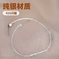 Broken Silver Anklet S925 Sterling Silver Irregular Square Cut Original Design Anklet Student Girlfr