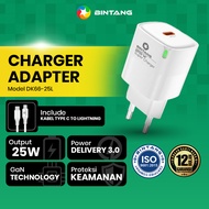 25W Fast Charging Charger AdapterBINTANG with Single Slot Type C To Lightning Data Cable DK66-25L