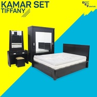 Kamar Set Tiffany ( tempat tidur, kasur, lemari, dan meja rias )