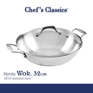 Chef's Classics Myrtle Stainless Steel Wok, 32cm