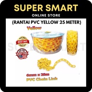 PVC LINK CHAIN YELLOW (25 METER) / RANTAI PVC