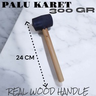 PALU KARET 300GR HITAM RRC IMPORT GAGANG KAYU ASLI 2058