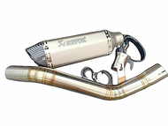 สลิปออนนินจาZX25R ชุดท่อสลิปออน Ninja ZX-25R+ปลาย AK14 นิ้วเงินเลเซอร์