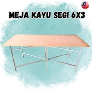 SET MEJA KAYU SEGI SAIZ 6 ‘ X 3 ‘ KAKI
