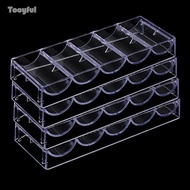 Tooyful Acrylic Poker Chip Tray Five Rows Stackable Chips Container Storage Case for Home Party Casi