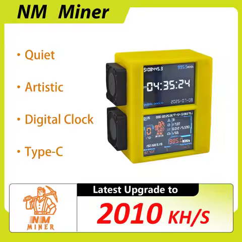 NMMiner Nerdminer V2 BTC Solo Miner Dual Screen Bitcoin Crypto Miner 2020KH/S With Fan BTC Solo Mine
