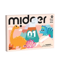 Mideer Level-Up! Brain Gamebook - Origami / Papercut / Sticker Book 15 types with level 123 challeng