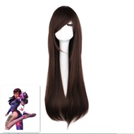 Silky Blizzard Game Overwatch D.VA dva Song Hana Daily Red Brown cosplay Wig