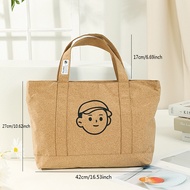 Trend Wood Grain Large Student Tote Bag Book Bag Class Bag Laptop Bag