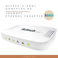 AZTECH HL125G–4-Port HomePlug AV 500Mbps Ethernet Adapter