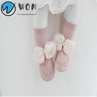 WON Anti Slip Baby Socks, Soft and Skin Friendly Cotton Baby Girl Socks, Cute Bow Knot Antiskid Material Safety Baby Floor Shoes and Socks