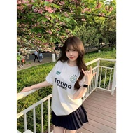 [WGWE] wgwe round neck short-sleeved T-shirt with Torino letter print W6232