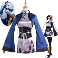 Anime Black Butler Ran Mao Cosplay Costume Blue Cheongsam Dress Halloween Outfit Set