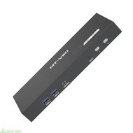 dusur7 2 Computer Two Monitor KVM Switcher 4K 60Hz HDCP2 3 Sound Output USB3 0 Hubs Button Hotkeys R
