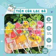 Large Mixed Fruit Lollipops, Strawberry / Blueberry / Melon / Orange Watermelon Fruit Lollipops