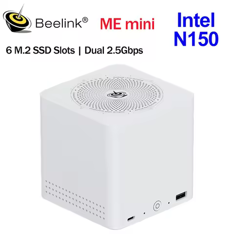 2025 Beelink ME Mini Intel Twin Lake N150 LPDDR5 4800MHz 16GB RAM 1T SSD WiFi6 4K Dual Lan home netw