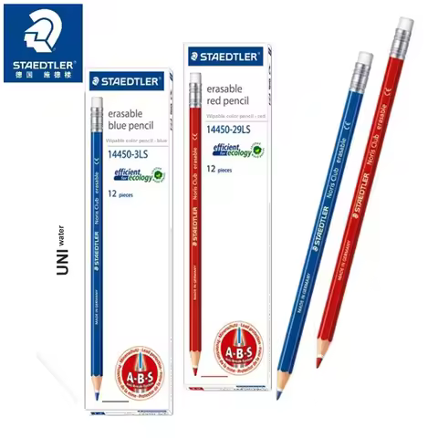 6/12pcs STAEDTLER Color Pencils Professional Drawing Anime Design 14450 Erasable Red Blue Anti Broke